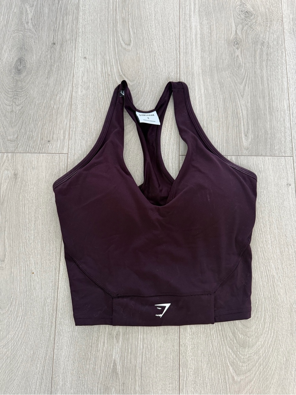 Gymshark Deep Plum Racerback Sports Crop